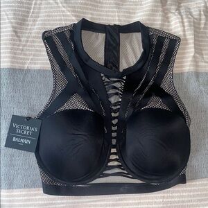 Victoria's Secret Balmain Black Mesh Bralette